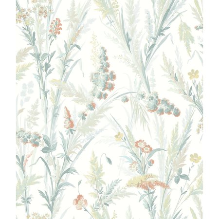 MANHATTAN COMFORT Gloucester Hillaire Teal Meadow 33 ft L X 205 in W Wallpaper BR4072-70031